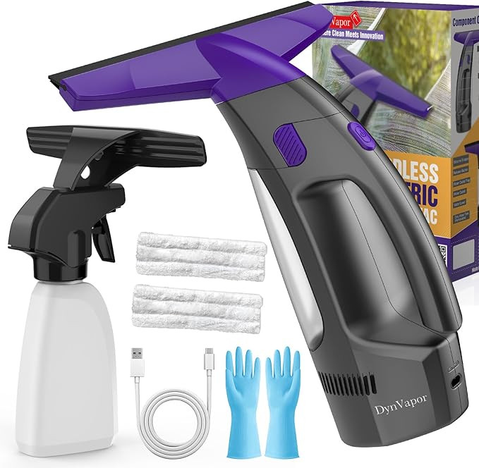 2000Pa and 2500mAh Electric Window Cleaner Tool with Gloves and 2 Cleaning Cloth, Window Vacuum S... | Amazon (US)