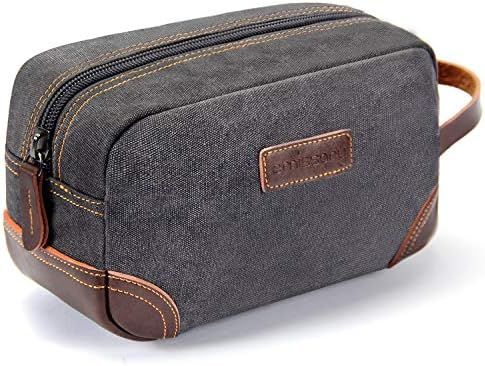 emissary Men's Toiletry Bag Leather and Canvas Travel Toiletry Bag Dopp Kit for Men Shaving Bag f... | Amazon (US)