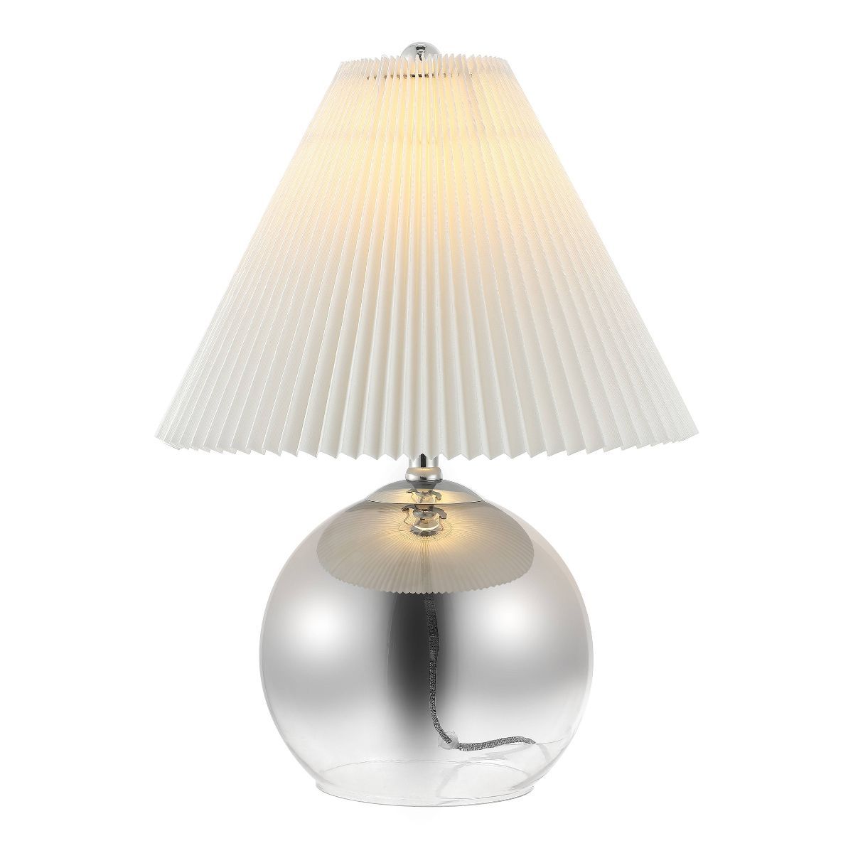 22.5" Louisa MidCentury Round Glass/Iron Pleated Shade Table Lamp (Includes LED Light Bulb) Smoke... | Target