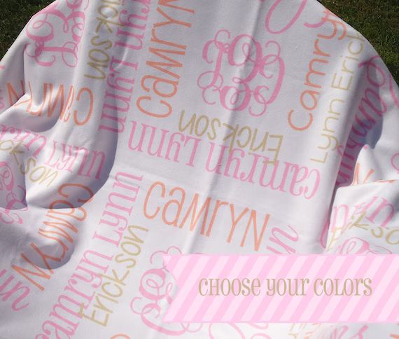 Personalized Receiving Blanket for Girls  Baby Girl Blanket  | Etsy | Etsy (US)