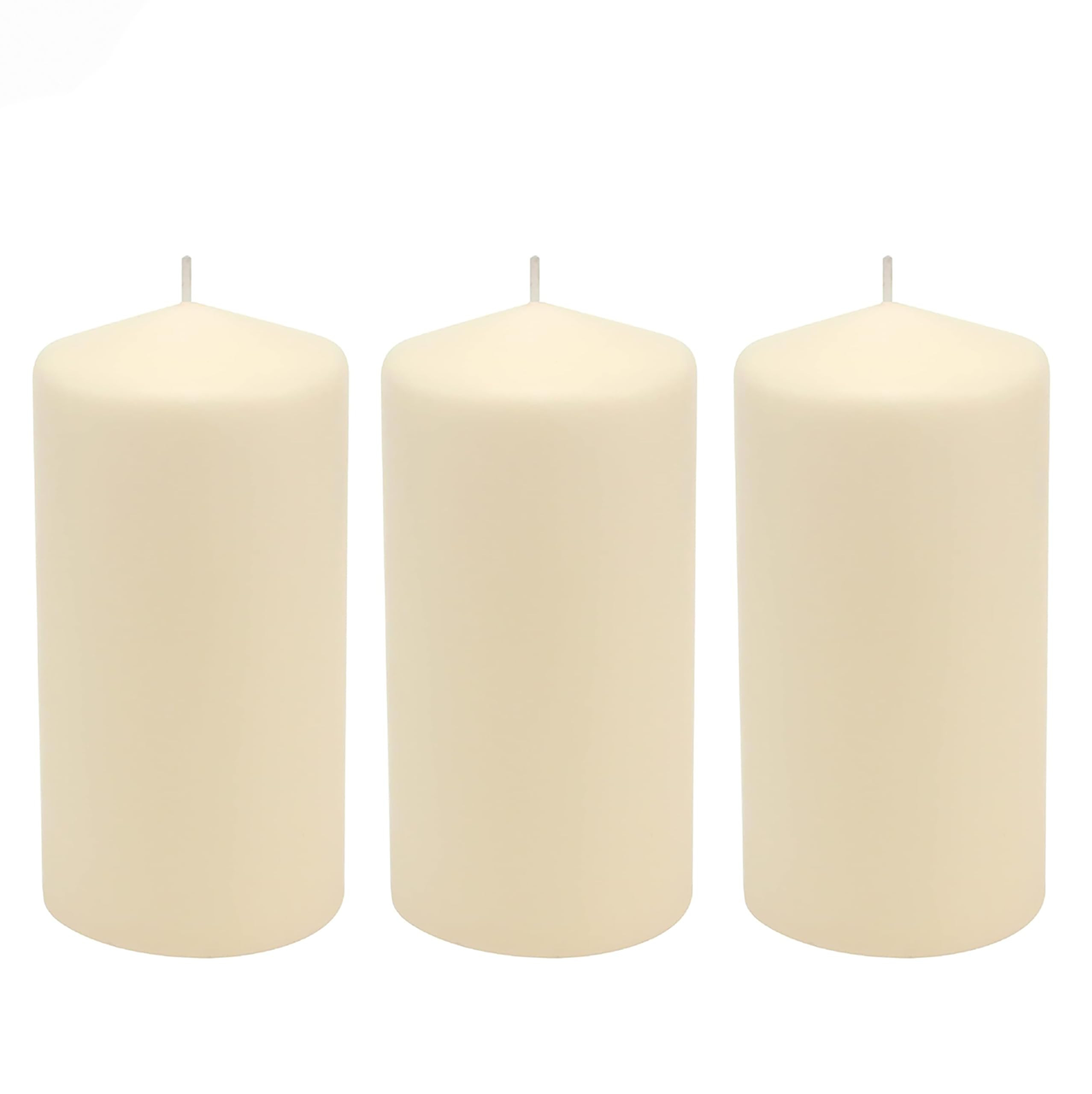 Stonebriar 6 Pack Tall 3 x 6 Inch 65 Hour Long Burning Unscented Ivory Wax Pillar Candles | Amazon (US)