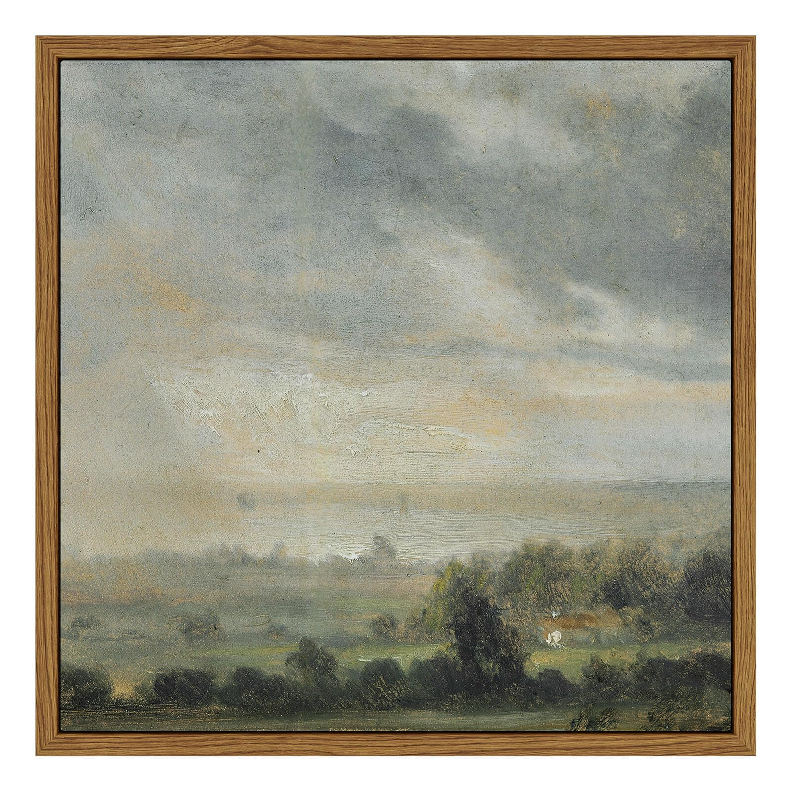 InSimSea Square Framed Canvas Wall Art, Scenery Room Decor Sky Grassland Landscape Canvas Oil Pai... | Amazon (US)