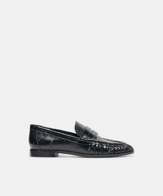 Baxen Loafers in Noir Embossed Leather Size 7.5 By Dolce Vita | DolceVita.com