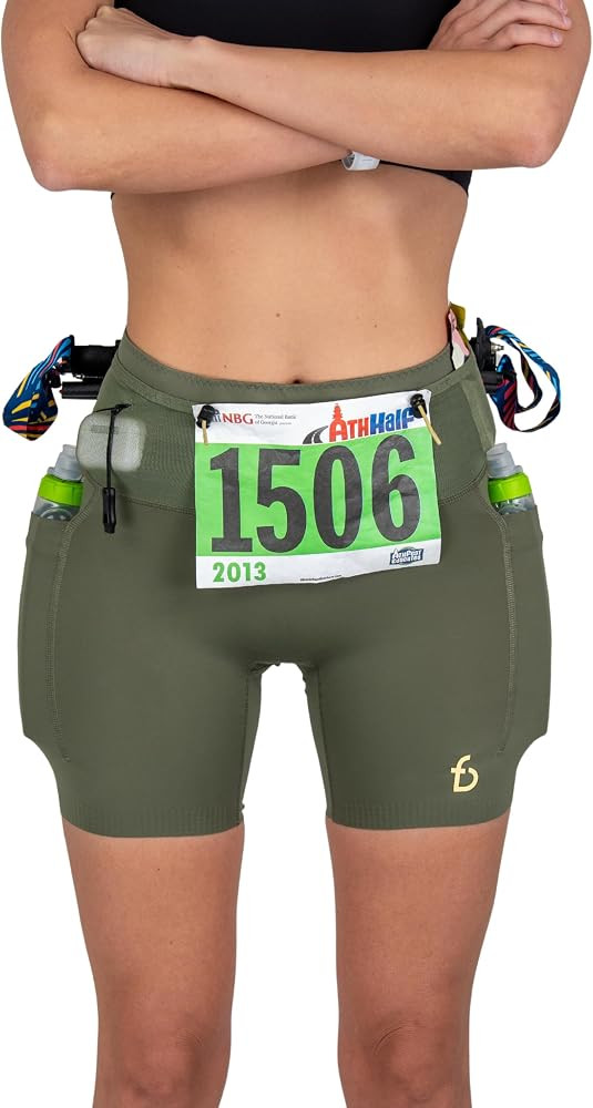 FlipBelt Trail Compression Shorts for Women with Built-in Running Belt | Amazon (US)