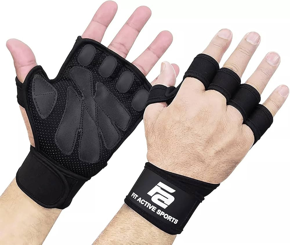 Fit Active Sports New Ventilated Weight Lifting Workout Gloves with Built-in Wrist Wraps for Men ... | Amazon (US)