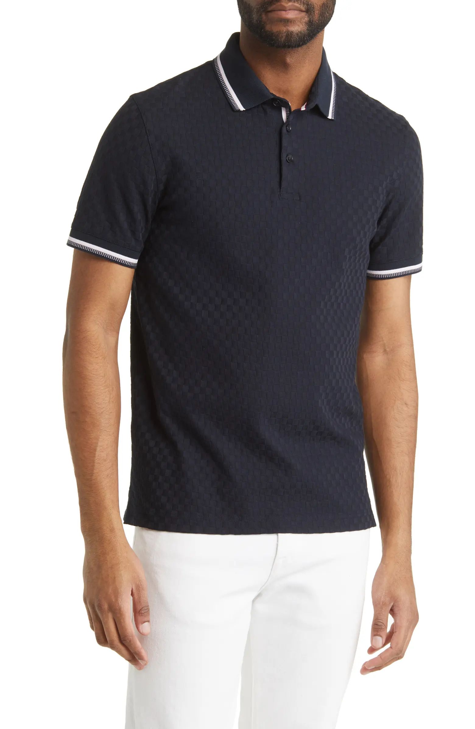 Palos Regular Fit Textured Cotton Knit Polo | Nordstrom
