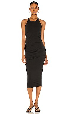 Michael Stars Racerback Midi Dress in Black from Revolve.com | Revolve Clothing (Global)