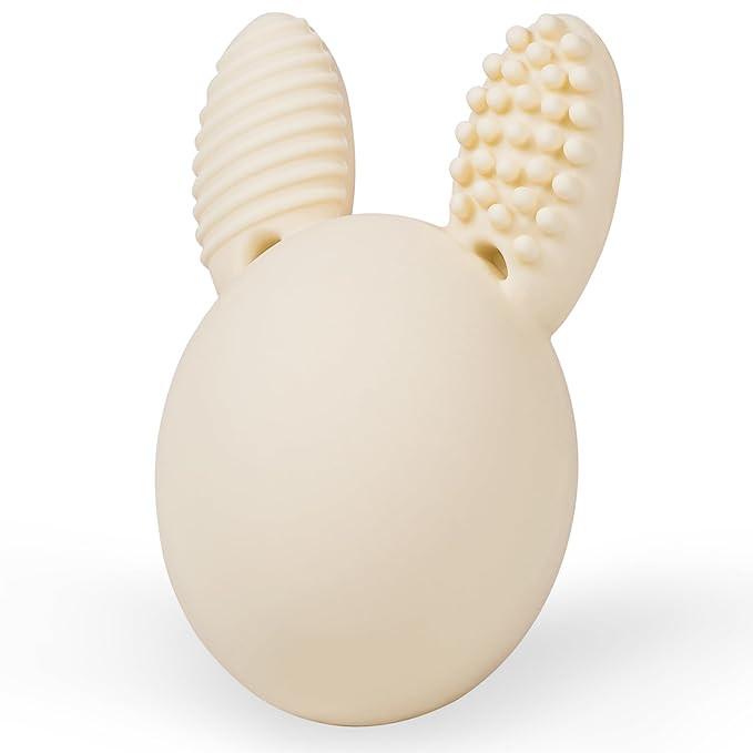 Teether Baby Teething Toy Rabbit Egg Rattle Toy Teething Pain Relief for Babies Boys Girls - Crea... | Amazon (US)