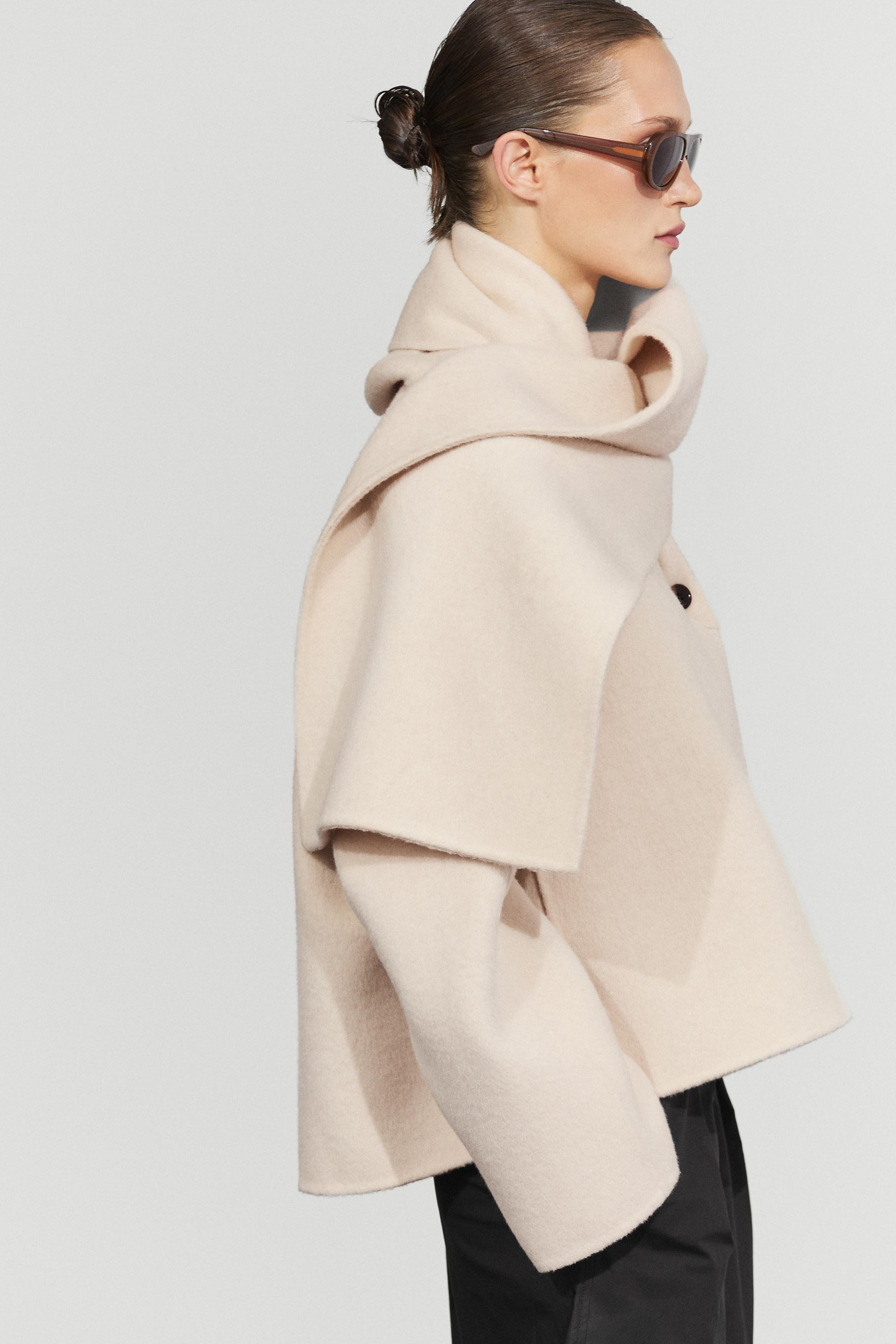 Short coat with scarf detail | Massimo Dutti US