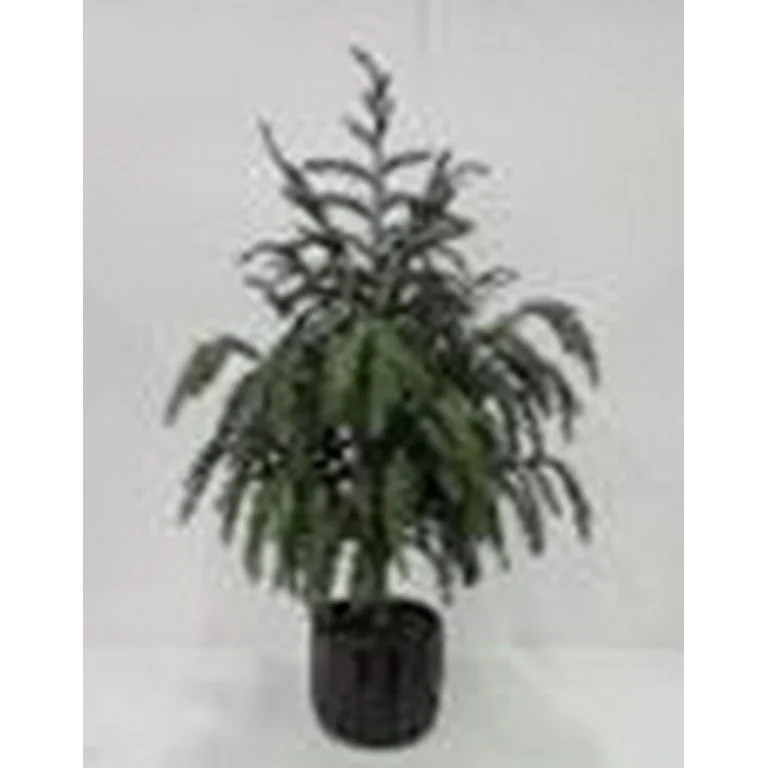 Downswept Pine Tree Arrangement in Black Pot Christmas Tabletop Decoration, Green, 25", by My Tex... | Walmart (US)