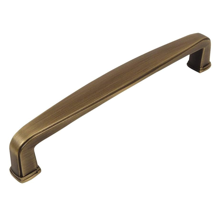 Cosmas 10 Pack 4392-128BAB Brushed Antique Brass Modern Cabinet Hardware Handle Pull - 5" Inch (1... | Amazon (US)