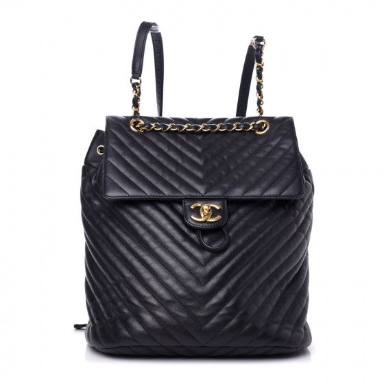 Calfskin Chevron Quilted Large Urban Spirit Backpack Black | Fashionphile