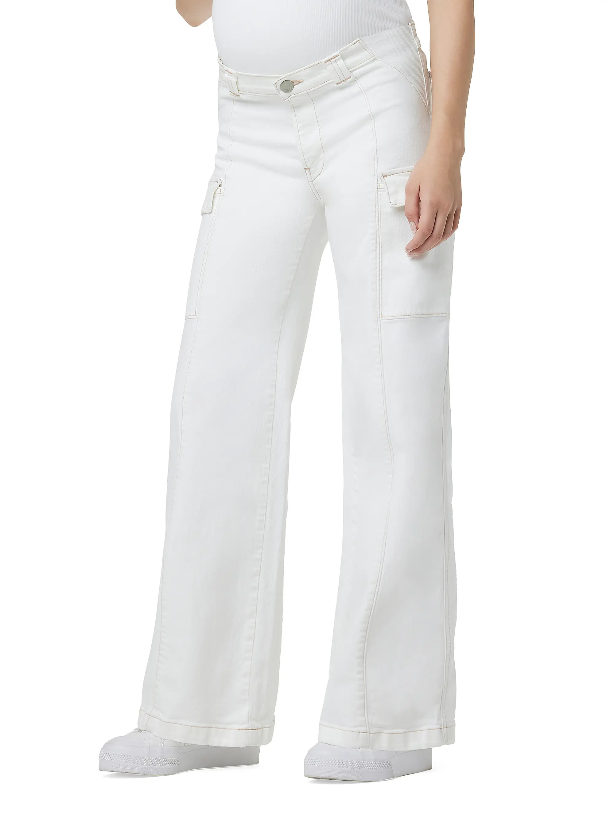 Maternity Utility Wide-Leg Cargo Jeans | Saks Fifth Avenue