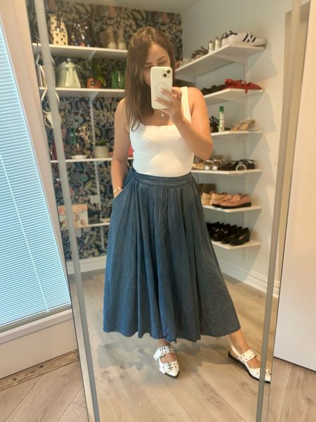 Outfit of the day is a skirt (belongs to set - see link) and white top (bodysuit). Those shoes always get compliments. 

#LTKStyleTip #LTKSeasonal #LTKMidsize