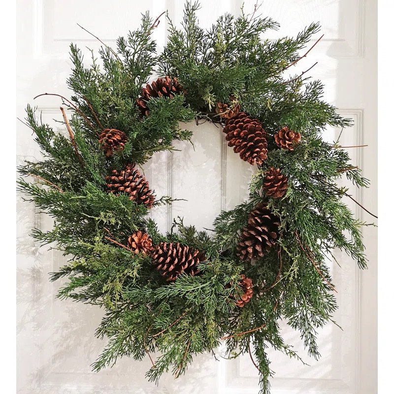 Pine PVC and PE Blend Wreath | Wayfair North America
