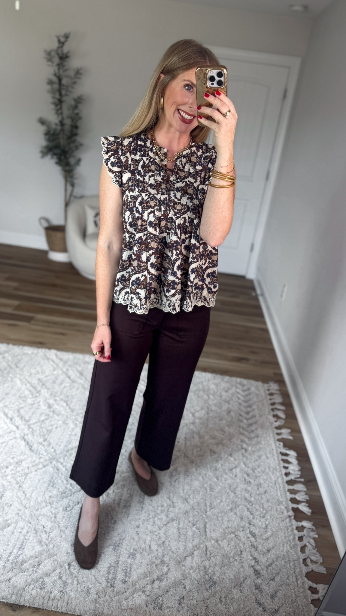 Daily try on, Walmart outfit, Walmart fashion, Walmart style,
Ponte pants, scenario, embroidered top

#LTKootd
