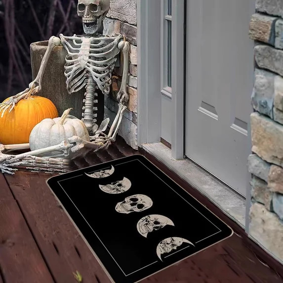 TOPRenddon Halloween Door Mat, Outdoor Front Door Decorative Doormat 16" x 24", Spider Web Bones ... | Walmart (US)
