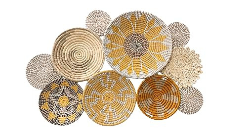 Boho Wall Basket Decor, Wall Hanging Decor, Decorative Baskets for Home Decor, Boho Basket Wall D... | Amazon (US)