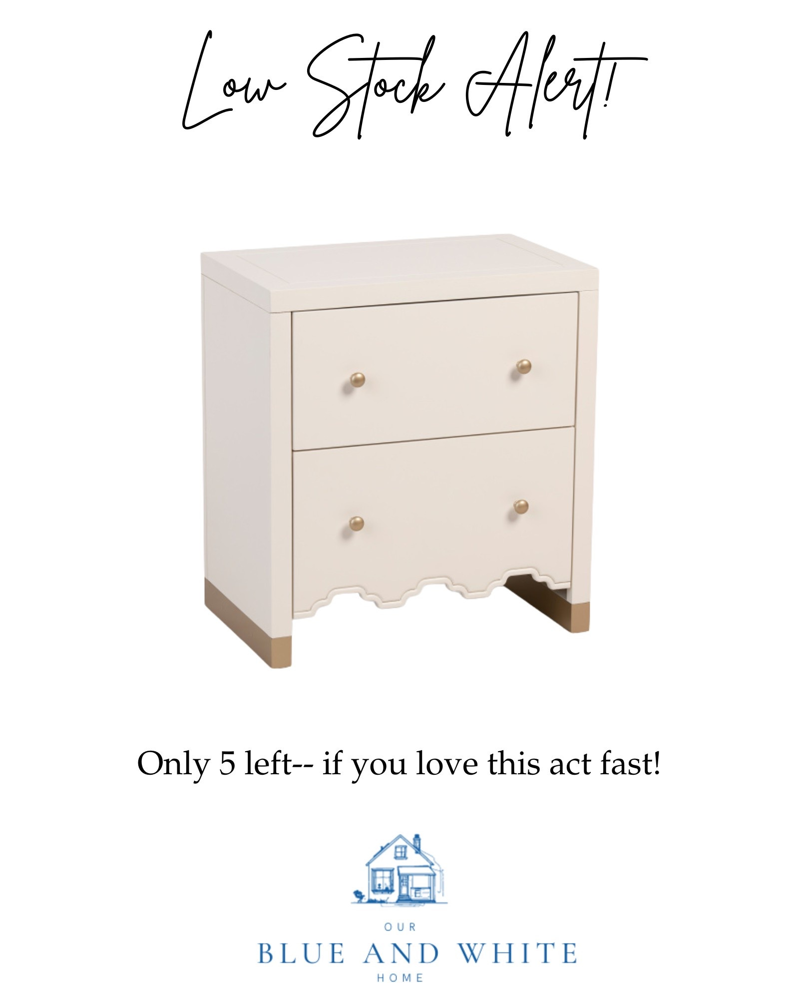 Beautiful modern traditional white affordable nightstand/side table

Low stock- if you love it move quickly! 

#LTKHome