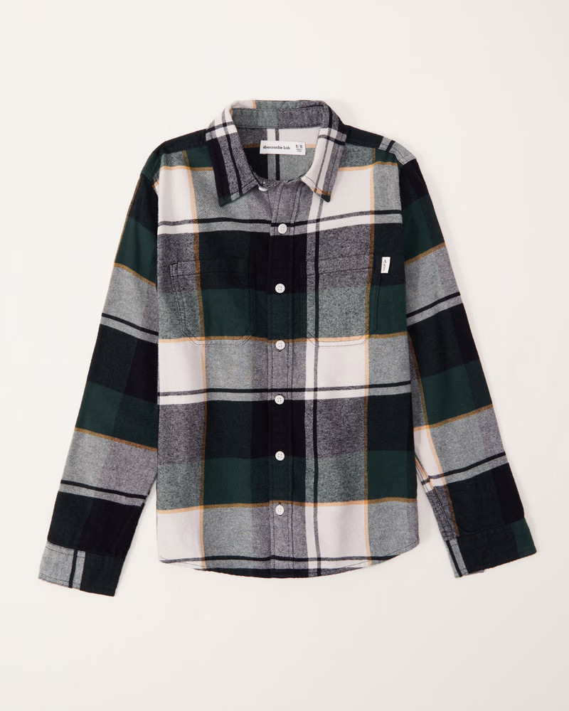 boys flannel button-up shirt | boys tops | Abercrombie.com | Abercrombie & Fitch (US)