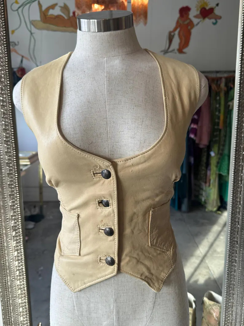 Remington West Banana Leather Vest - Etsy | Etsy (US)