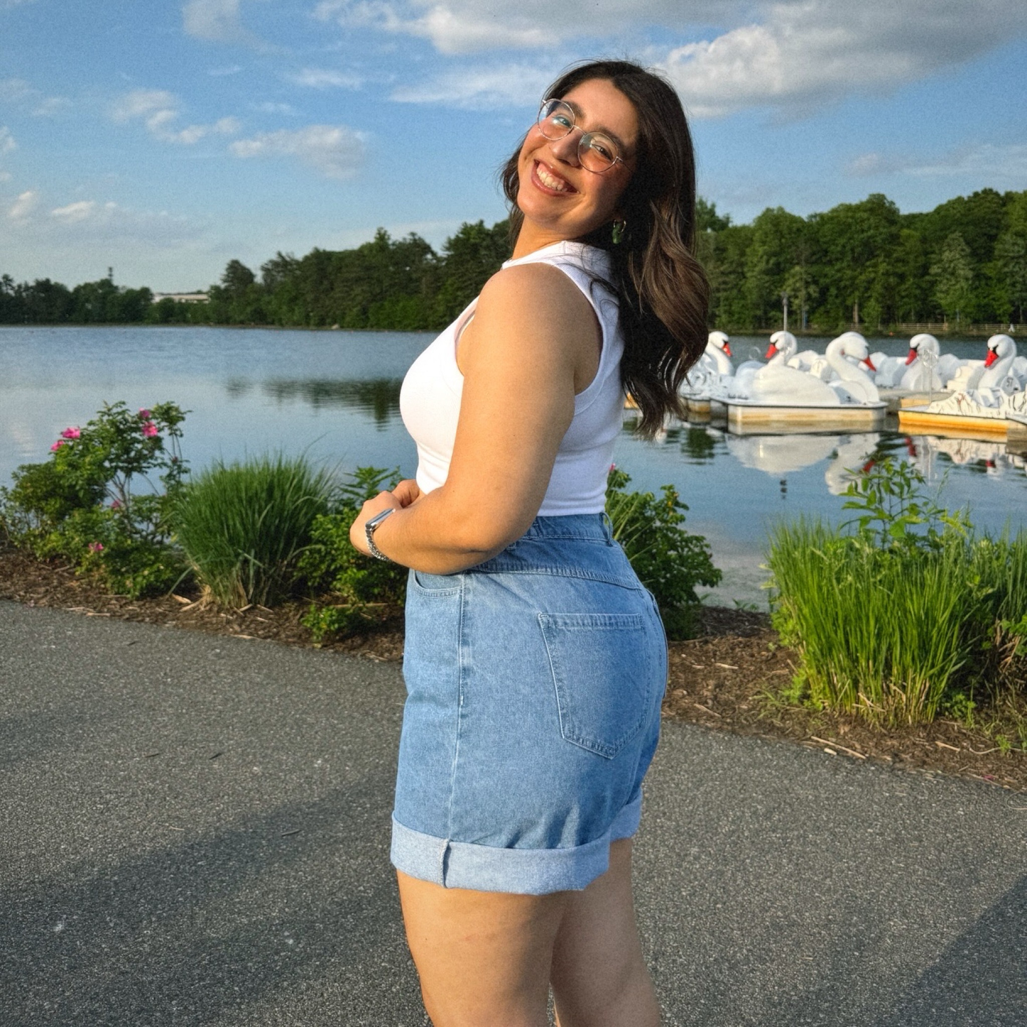 Wearing the large in the tank top
Medium in the shorts 

#LTKMidsize #LTKFindsUnder50