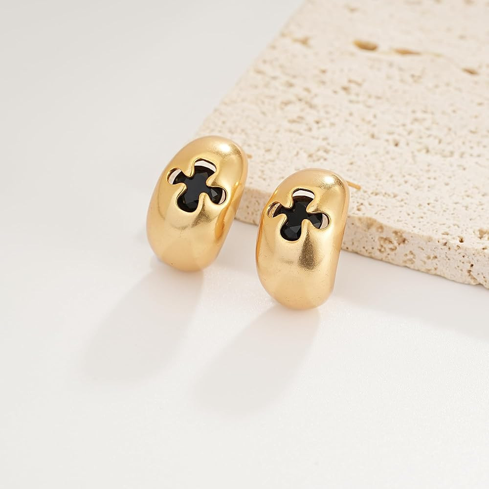 Sylph Chunky Gold Earrings 14K Gold Plated Statement Earrings for Women Trendy Hypoallergenic Tex... | Amazon (US)