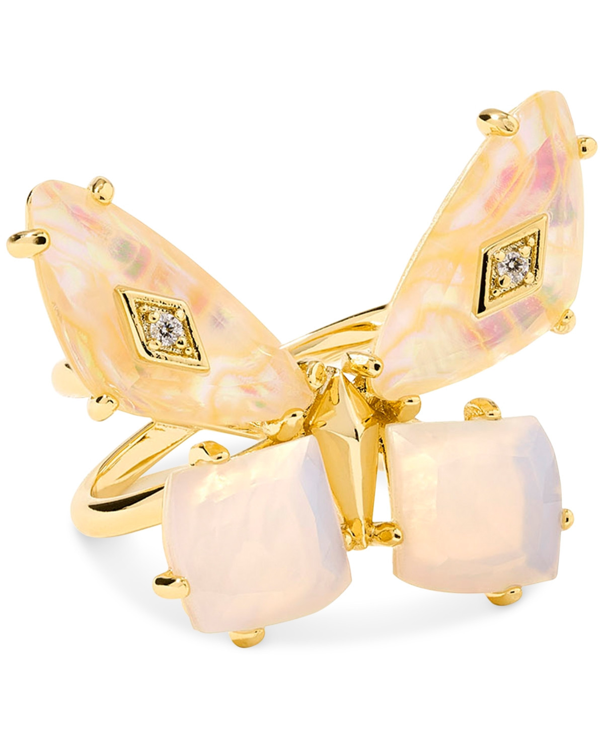Kendra Scott Gold-Tone Mother of Pearl & Abalone Bianca Butterfly Ring - Gold Irds | Macy's