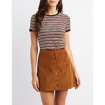 Striped Ringer Tee | Charlotte Russe