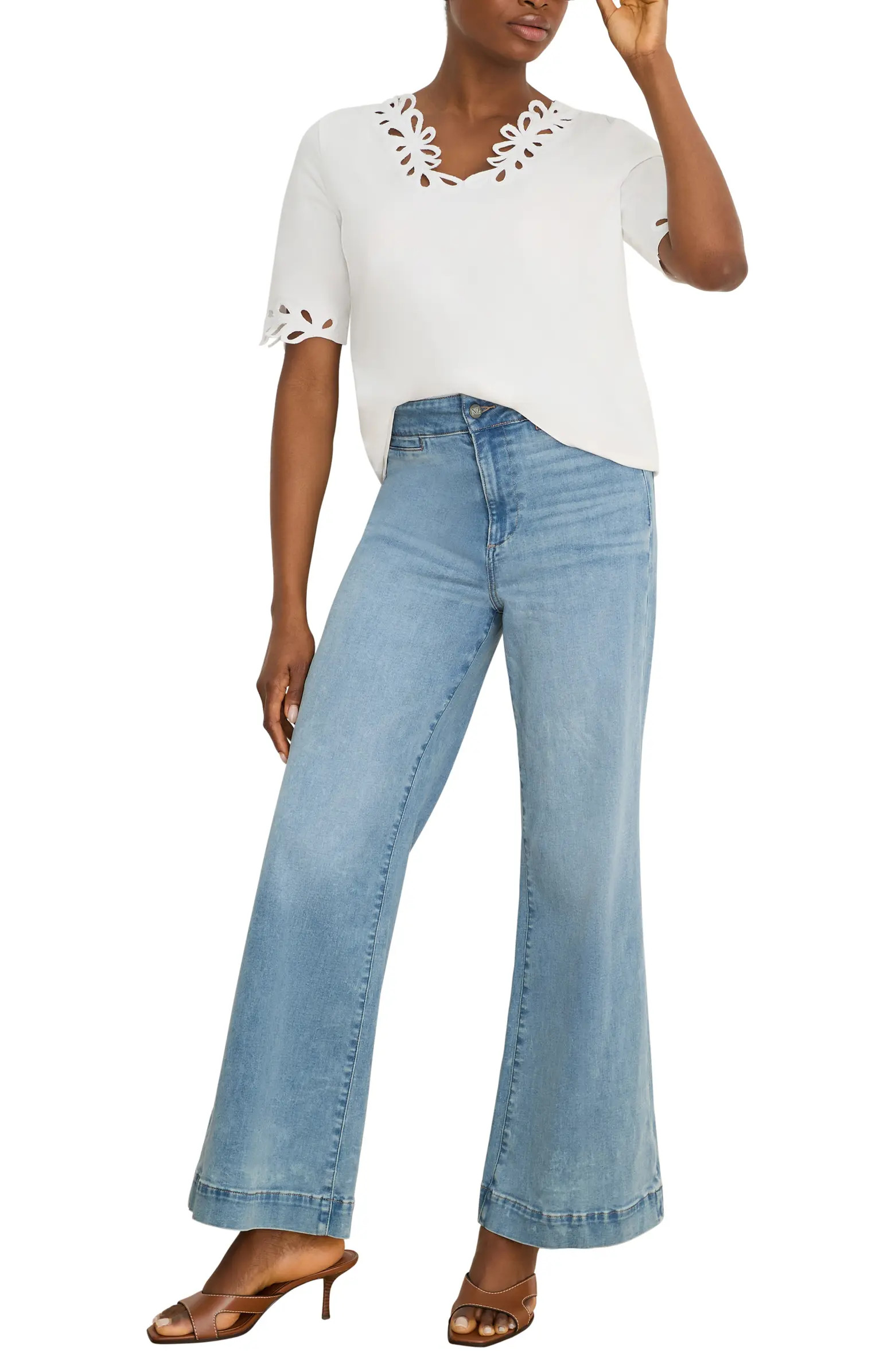 NIC+ZOE Rococo Soutache Embroidered Trim Top | Nordstrom | Nordstrom
