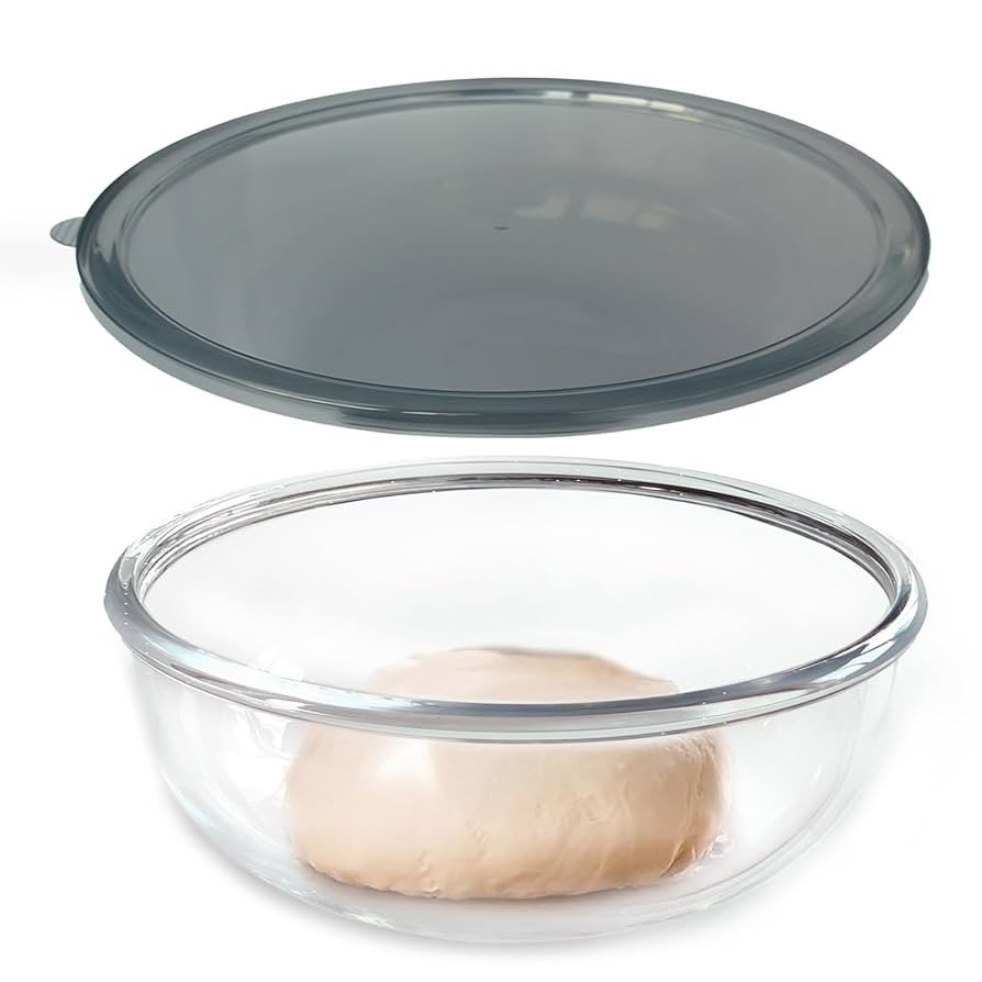 Large Glass Mixing Bowl with Lid,6.3 Quart Thickened Bowl Edges Clear Glass Salad Cooking Bowls f... | Amazon (US)
