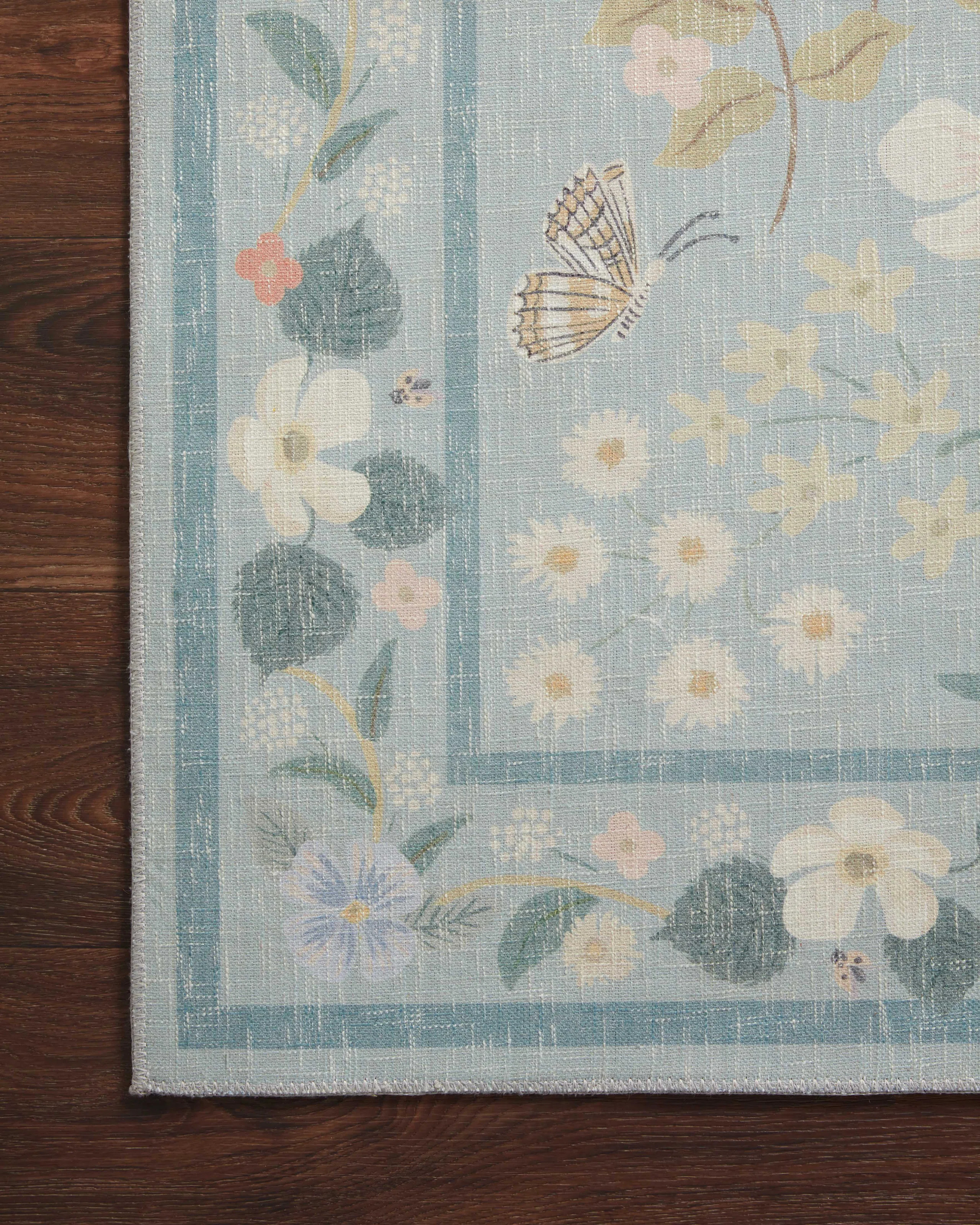 Rifle Paper Co. x Loloi Floral Willow Sky Area Rug | Wayfair North America