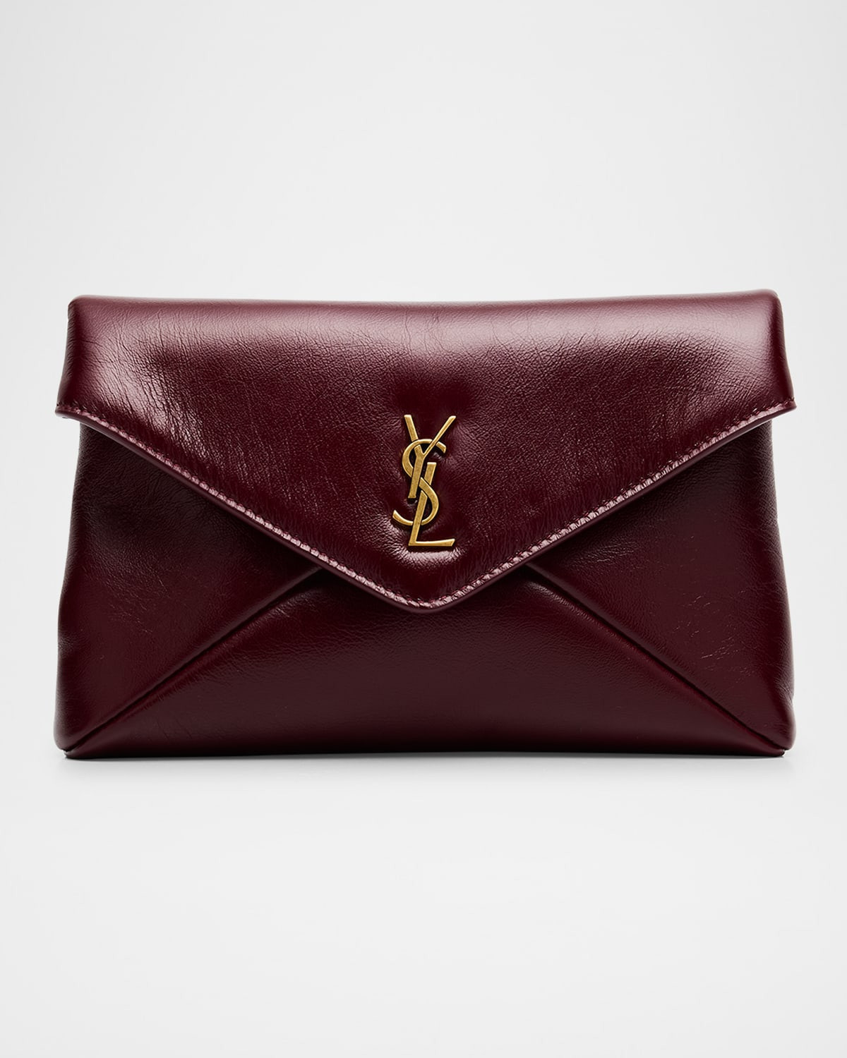 Small YSL Pouch Bag in Shiny Calfskin Leather | Neiman Marcus
