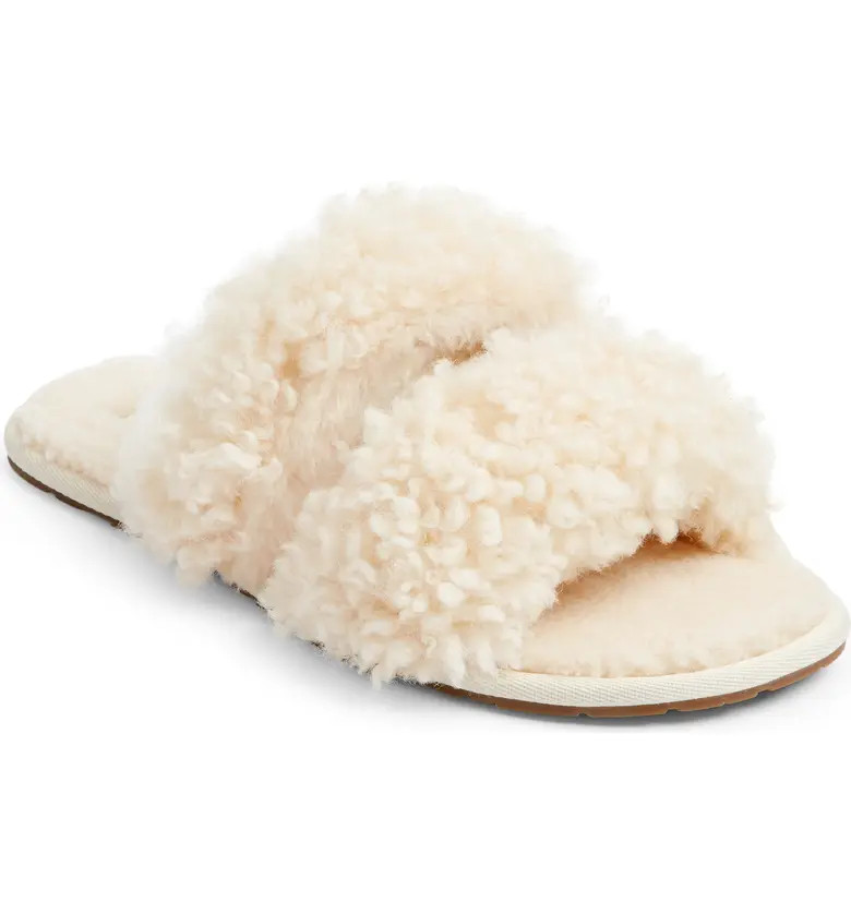 Maxi Curly Genuine Shearling Scuffetta Slipper (Women) | Nordstrom