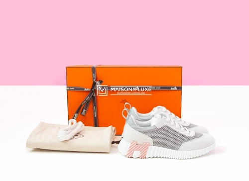 NEW HERMES H GRIS LULEA BOUNCING 36 6 MESH LEATHER SNEAKER SHOES LOAFERS SLIPPER | eBay US