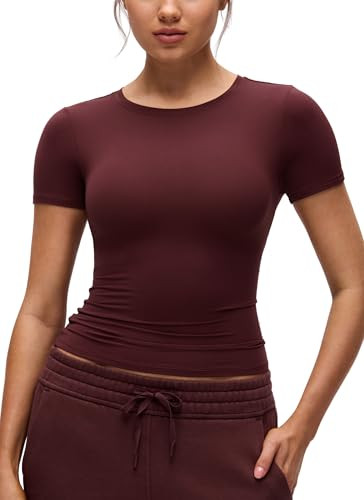 CRZ YOGA Softembrace High Neck Tops for Women - Soft Workout Casual Going Out Shirts Crewneck Tig... | Amazon (US)