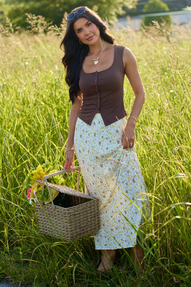 Wild Intentions Ivory Multi Floral Maxi Skirt | Pink Lily