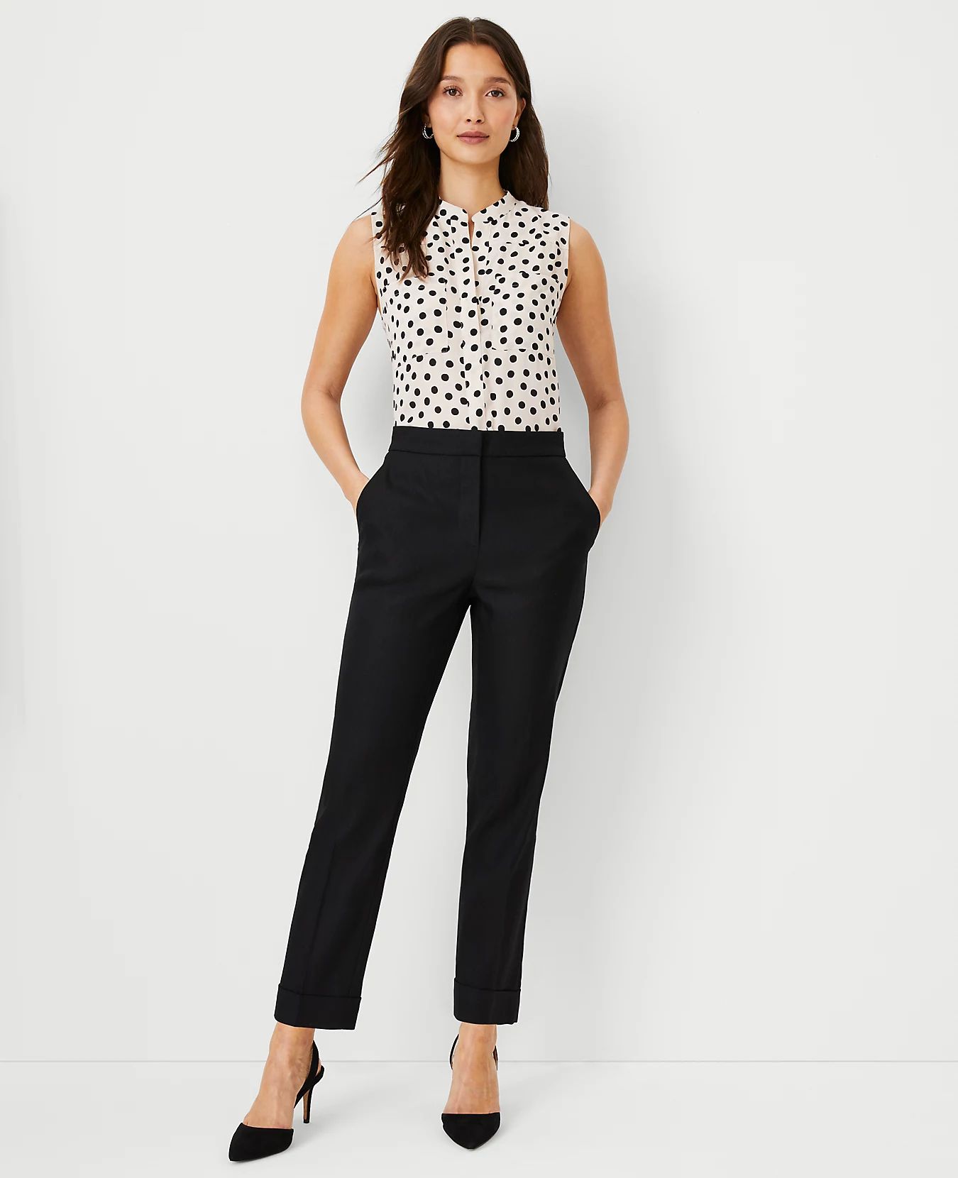 The High Waist Ankle Pant in Linen Blend | Ann Taylor | Ann Taylor (US)