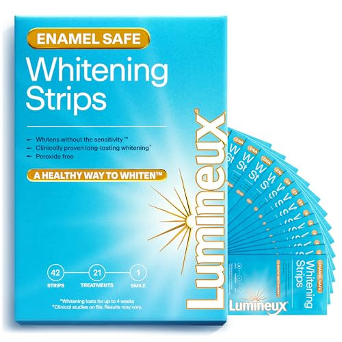 Lumineux Teeth Whitening Strips - 21 Treatments (3 Months) - Peroxide Free - Enamel Safe for Whiter Teeth - Whitening Without The Sensitivity - Dentist Formulated - Sensitivity | Amazon (US)