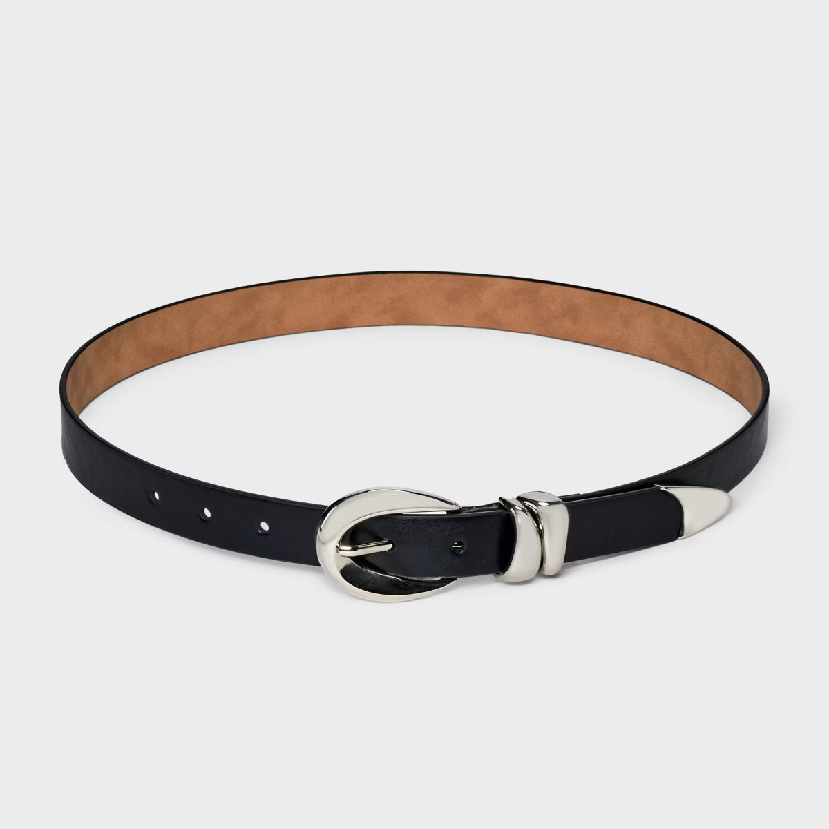 Women's Organic Silver Buckle Belt - A New Day™ Black | Target