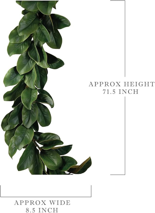 Serene Spaces Living Green Artificial Magnolia Leaf Garland, Ideal to Hang at Wedding, Store Disp... | Amazon (US)