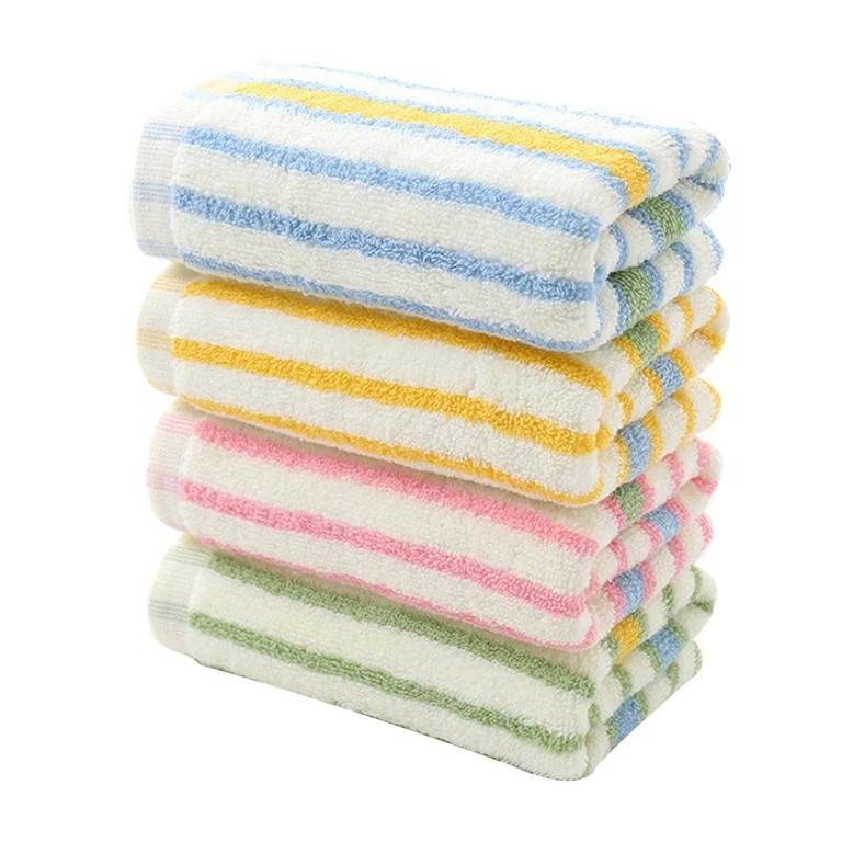 4pcs/set Colorful Striped Cotton Hand Towels Absorbent Face Towels Quick Dry Washcloth for Househ... | Walmart (US)