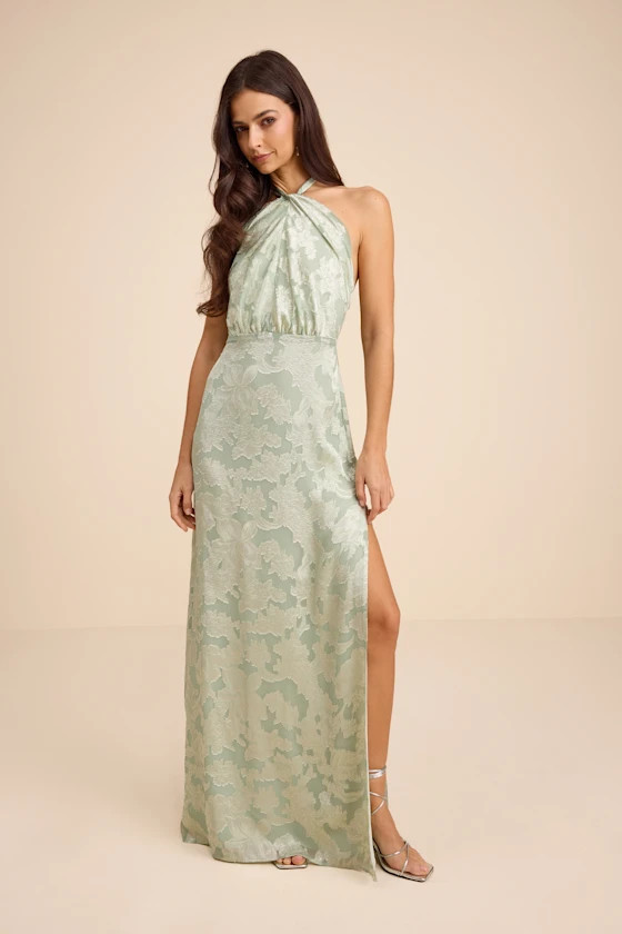 Indra Sage Floral Burnout Backless Maxi Dress | Easter dress for women | Lulus
