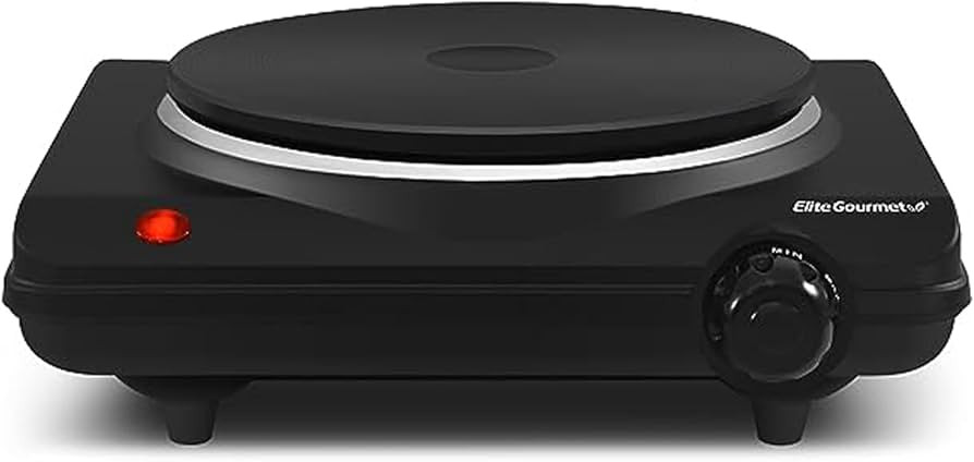 Elite Gourmet ESB-301BF Countertop Single Cast Iron Burner, 1000 Watts Electric Hot Plate, Temper... | Amazon (US)