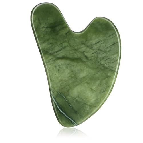 rosenice Gua Sha Scraping Massage Tool Natural Jade Guasha Board for Therapy Trigger Point Treatment Dark Green | Amazon (US)
