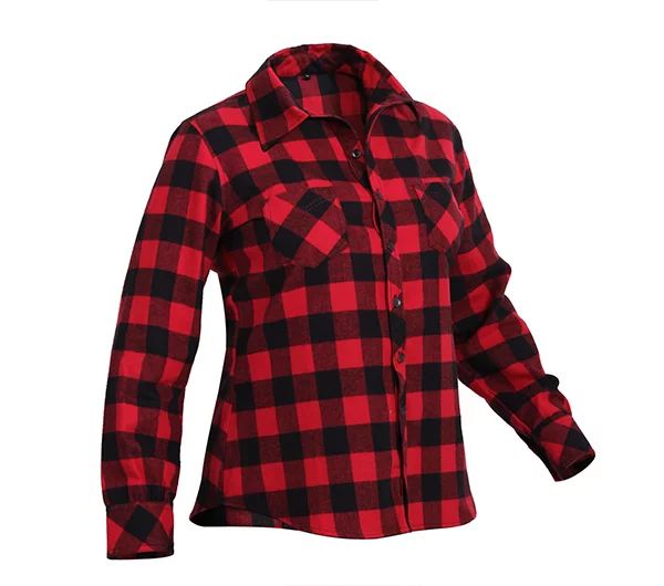 Womens Plaid Flannel Shirt, Red Plaid | Walmart (US)