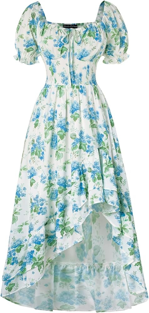 Scarlet Darkness Corset Dresses for Women Summer 2026 Floral Wedding Guest Chiffon Sundress | Amazon (US)