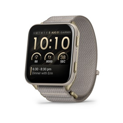 Garmin Venu X1 Soft Gold Titanium Caseback and French Gray Nylon Band | Target