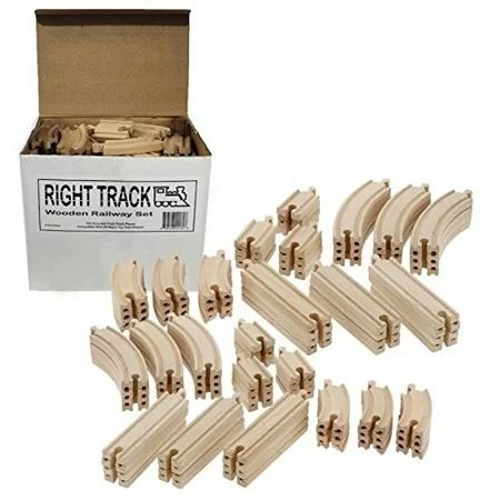 100 Piece Wooden Train Track Pack - Fully Compatible with Thomas & Friends Wooden Railway System - B | Walmart (US)