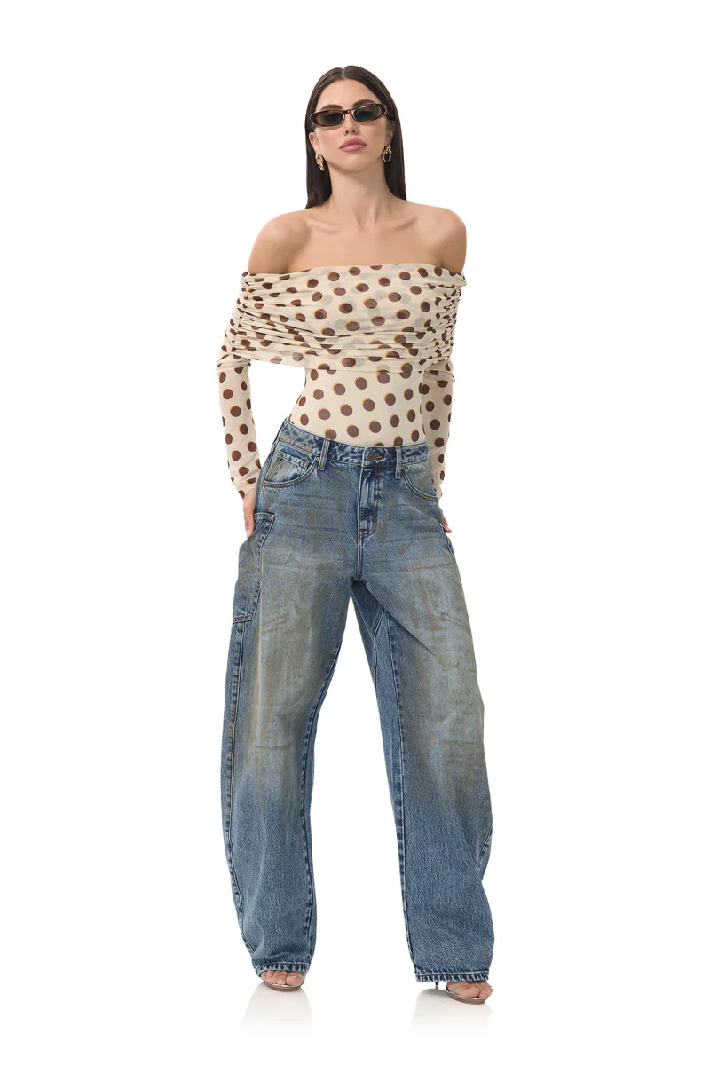 Maxine Bodysuit - Gold Halo Dot | ShopAFRM